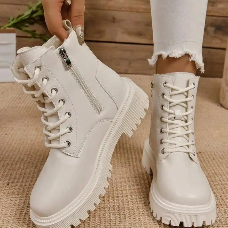 Isla | Women's Lace-Up Ankle Boots | Fleece-Lined · Eltrendio