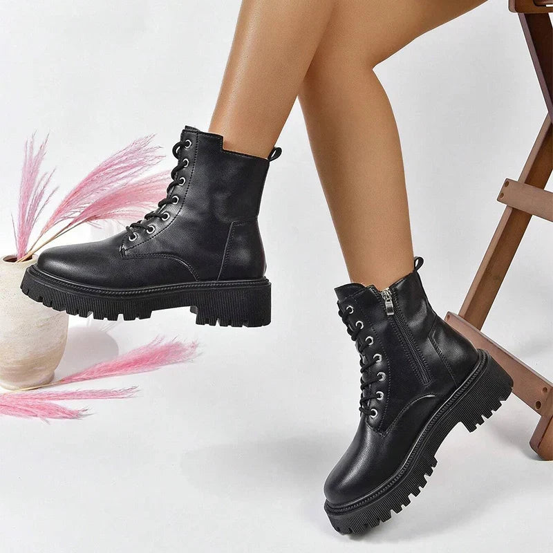 Isla | Women's Lace-Up Ankle Boots | Fleece-Lined · Eltrendio