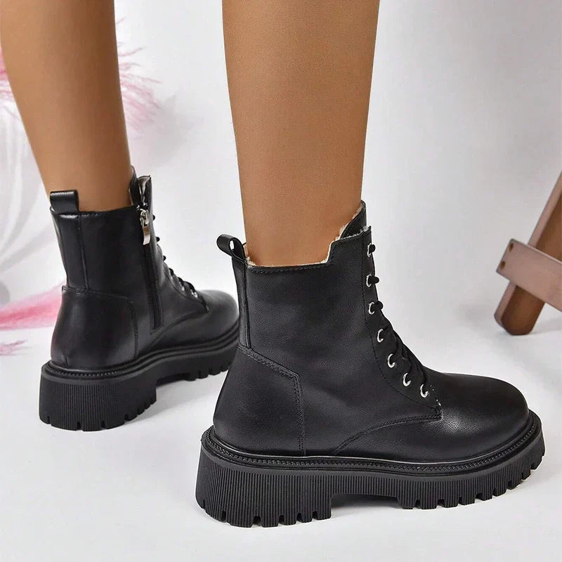 Isla | Women's Lace-Up Ankle Boots | Fleece-Lined · Eltrendio
