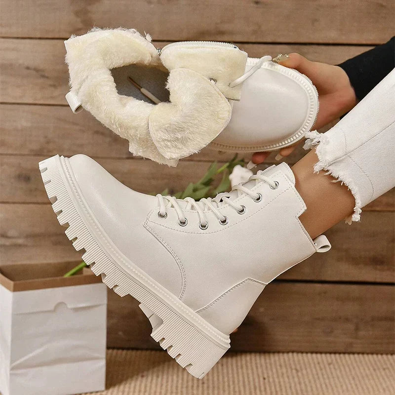Isla | Women's Lace-Up Ankle Boots | Fleece-Lined · Eltrendio