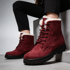 Isla | Women's Lace-Up Ankle Boots | Fur Trim · Eltrendio