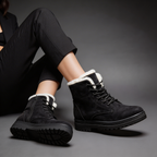 Isla | Women's Lace-Up Ankle Boots | Fur Trim · Eltrendio