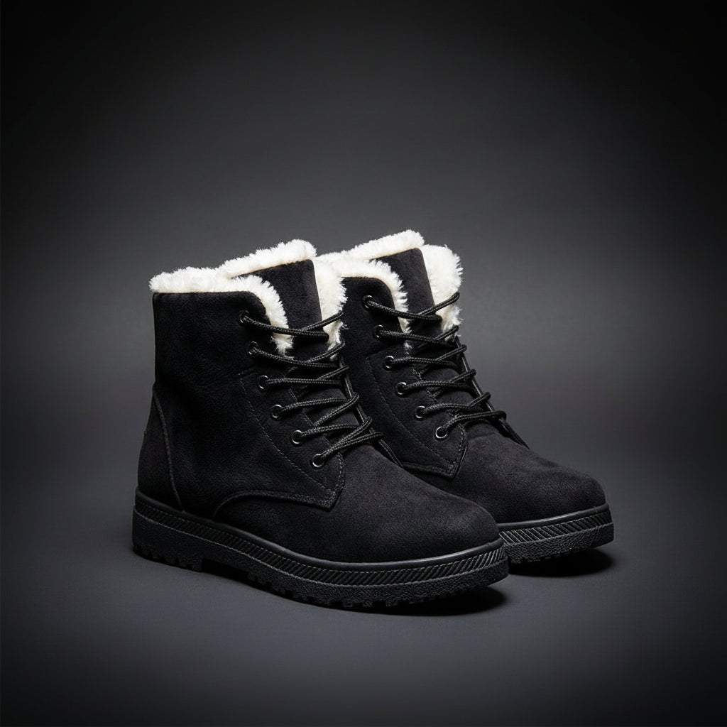 Isla | Women's Lace-Up Ankle Boots | Fur Trim · Eltrendio