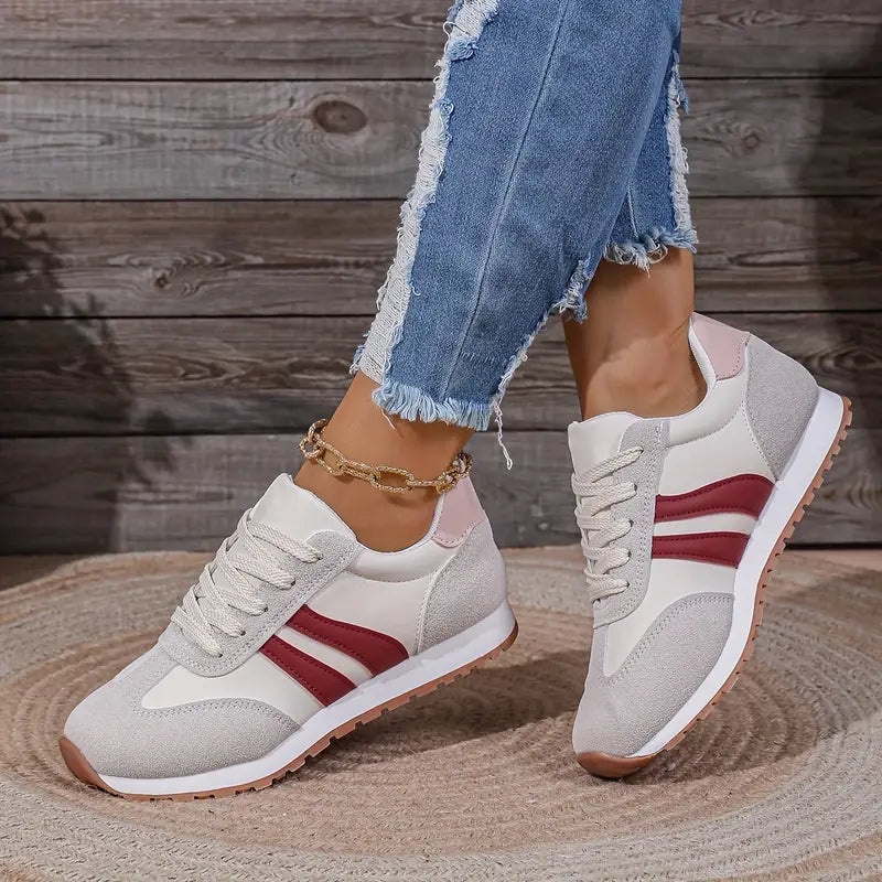 Isla | Women's Lace-Up Trainers | Panelled · Eltrendio