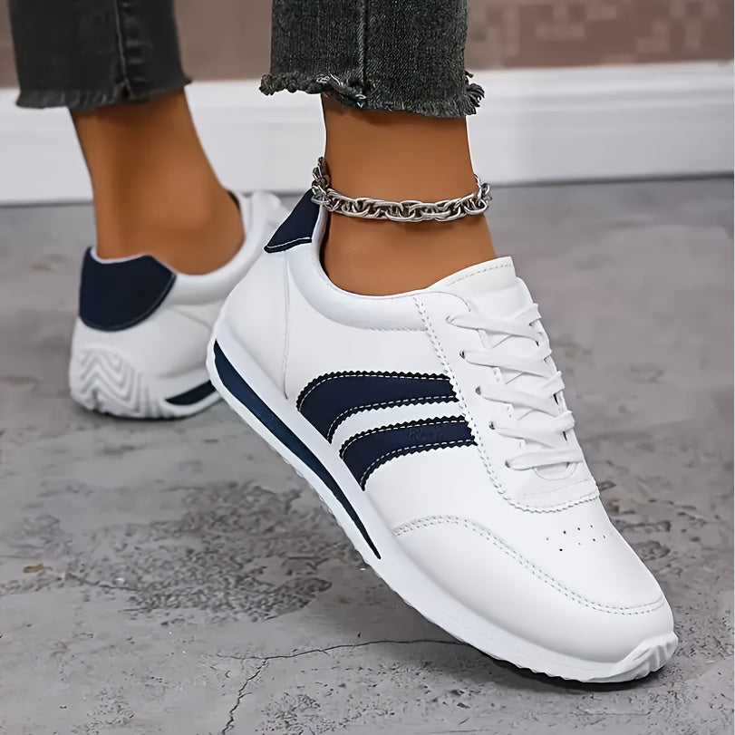 Isla | Women's Lace-Up Trainers | Striped · Eltrendio