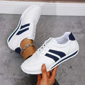Isla | Women's Lace-Up Trainers | Striped · Eltrendio