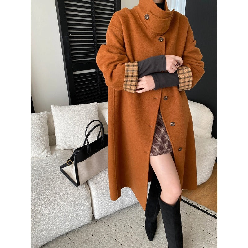 Isla | Women's Longline Coat | Stand Collar · Eltrendio