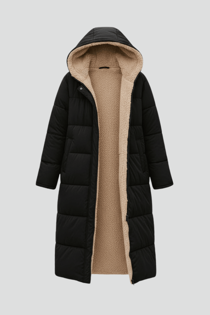 Isla | Women's Longline Puffer Coat | Sherpa-Lined · Eltrendio