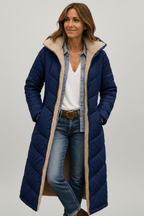 Isla | Women's Longline Puffer Coat | Sherpa-Lined · Eltrendio