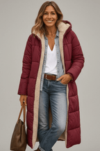 Isla | Women's Longline Puffer Coat | Sherpa-Lined · Eltrendio
