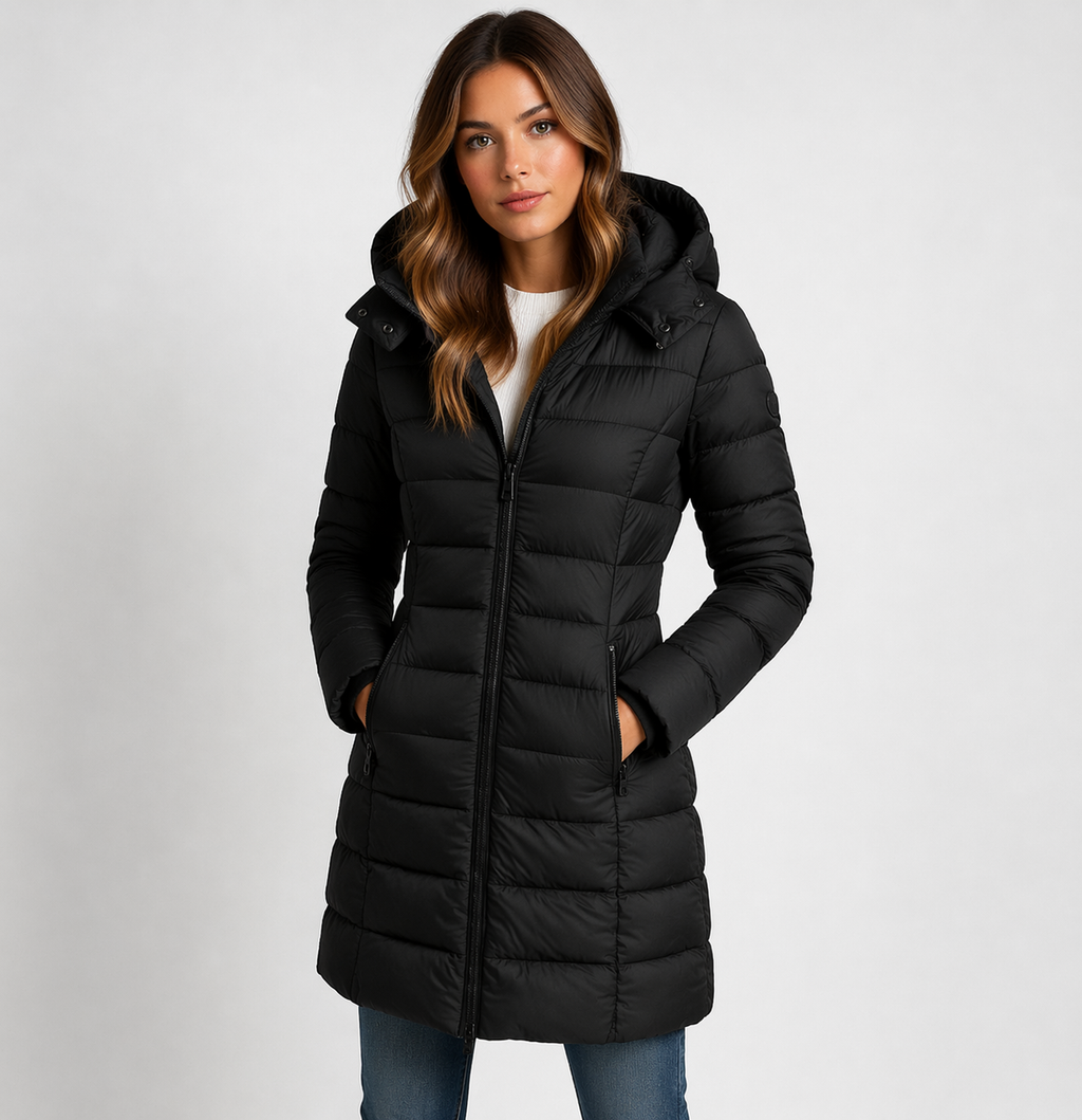 Isla | Women's Longline Puffer Jacket | Hooded · Eltrendio