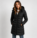 Isla | Women's Longline Puffer Jacket | Hooded · Eltrendio