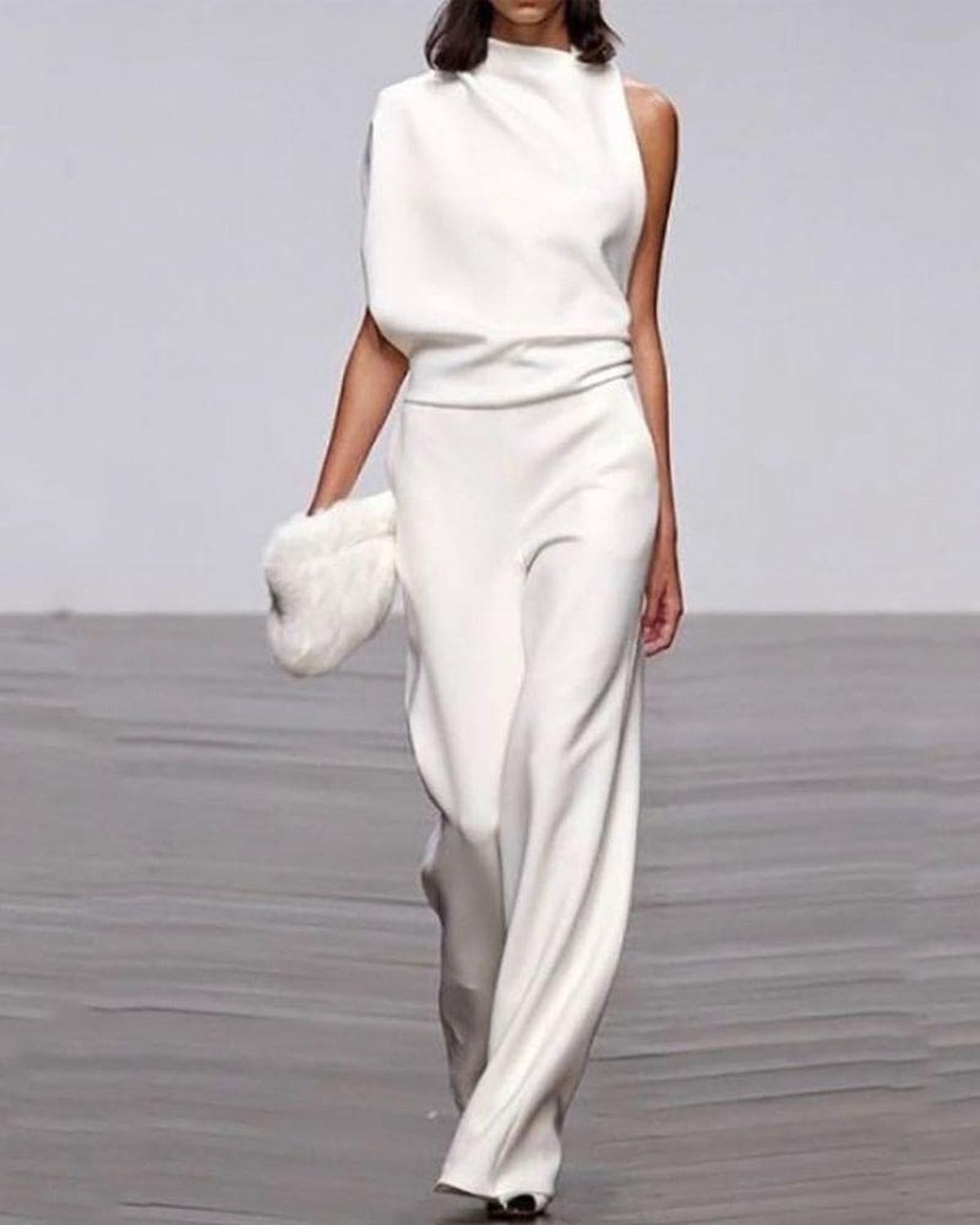 Isla | Women's One-Shoulder Jumpsuit | Wide-Leg · Eltrendio