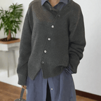 Isla | Women's Oversized Cardigan | Asymmetric Buttons · Eltrendio