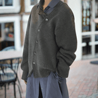 Isla | Women's Oversized Cardigan | Asymmetric Buttons · Eltrendio