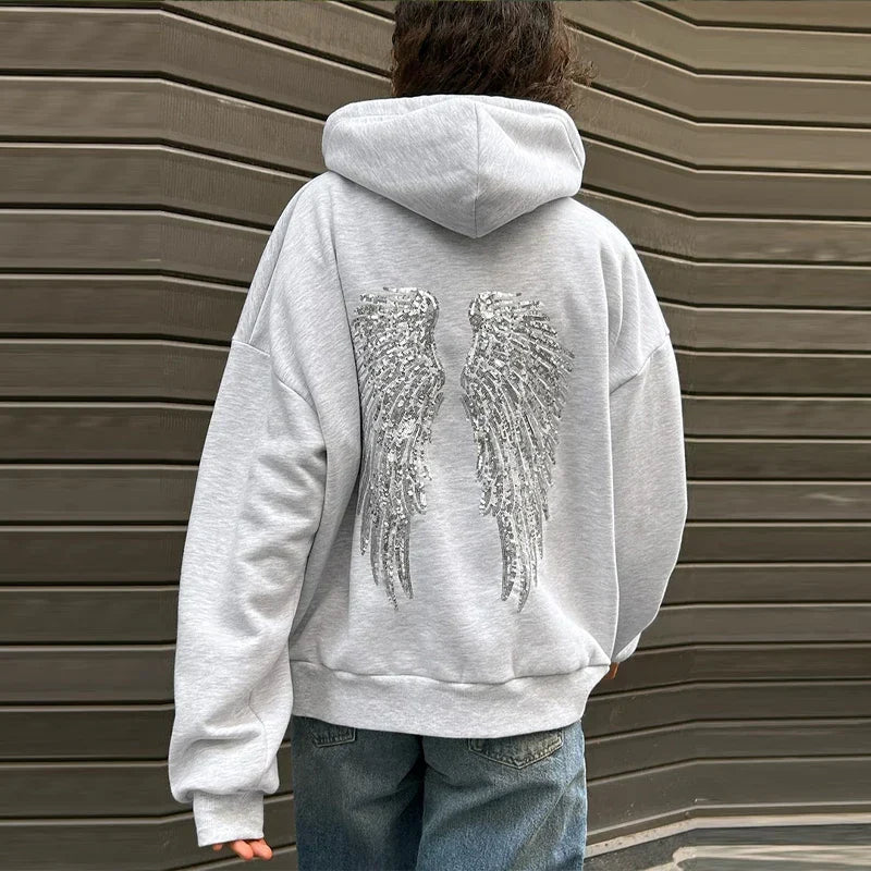 Isla | Women's Oversized Hoodie | Sequin Wings · Eltrendio