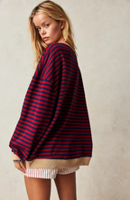 Isla | Women's Oversized Sweatshirt | Striped · Eltrendio