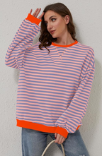 Isla | Women's Oversized Sweatshirt | Striped · Eltrendio