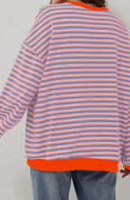 Isla | Women's Oversized Sweatshirt | Striped · Eltrendio