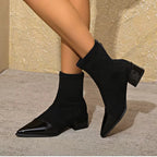 Isla | Women's Pointed-Toe Ankle Boots | Block Heel · Eltrendio