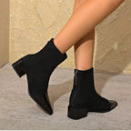 Isla | Women's Pointed-Toe Ankle Boots | Block Heel · Eltrendio