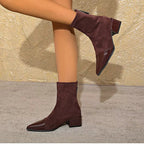 Isla | Women's Pointed-Toe Ankle Boots | Block Heel · Eltrendio