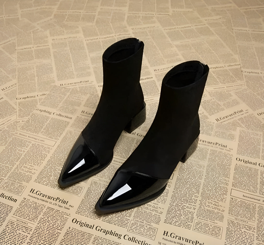 Isla | Women's Pointed-Toe Ankle Boots | Block Heel · Eltrendio