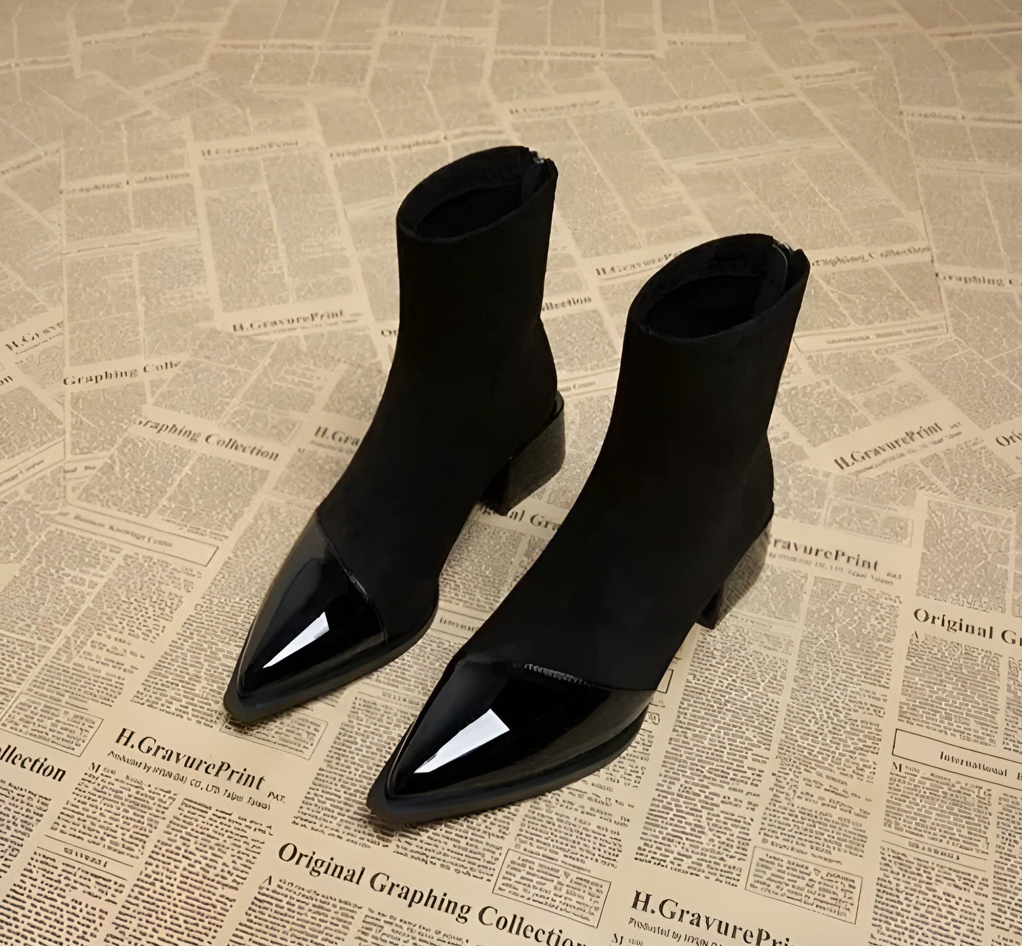 Isla | Women's Pointed-Toe Ankle Boots | Block Heel · Eltrendio