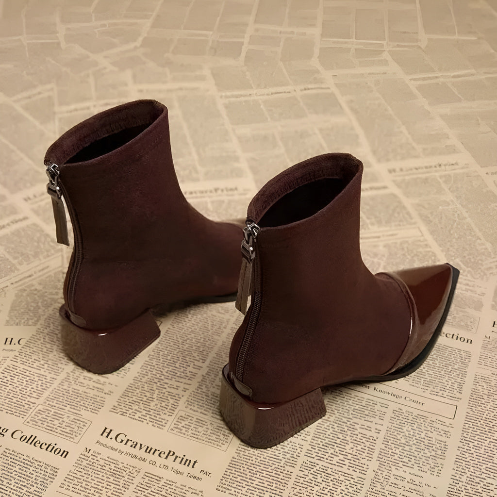 Isla | Women's Pointed-Toe Ankle Boots | Block Heel · Eltrendio