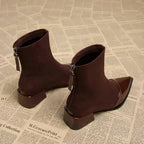 Isla | Women's Pointed-Toe Ankle Boots | Block Heel · Eltrendio