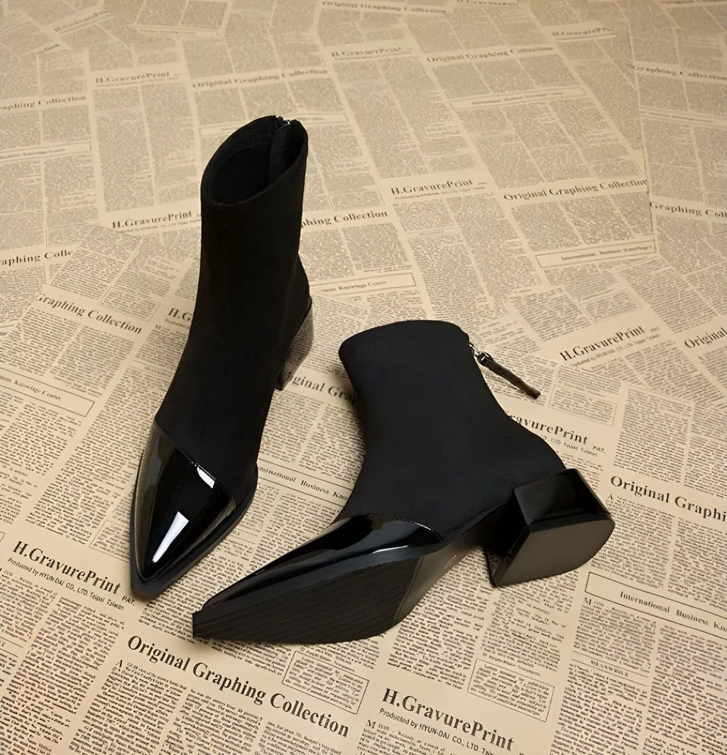 Isla | Women's Pointed-Toe Ankle Boots | Block Heel · Eltrendio