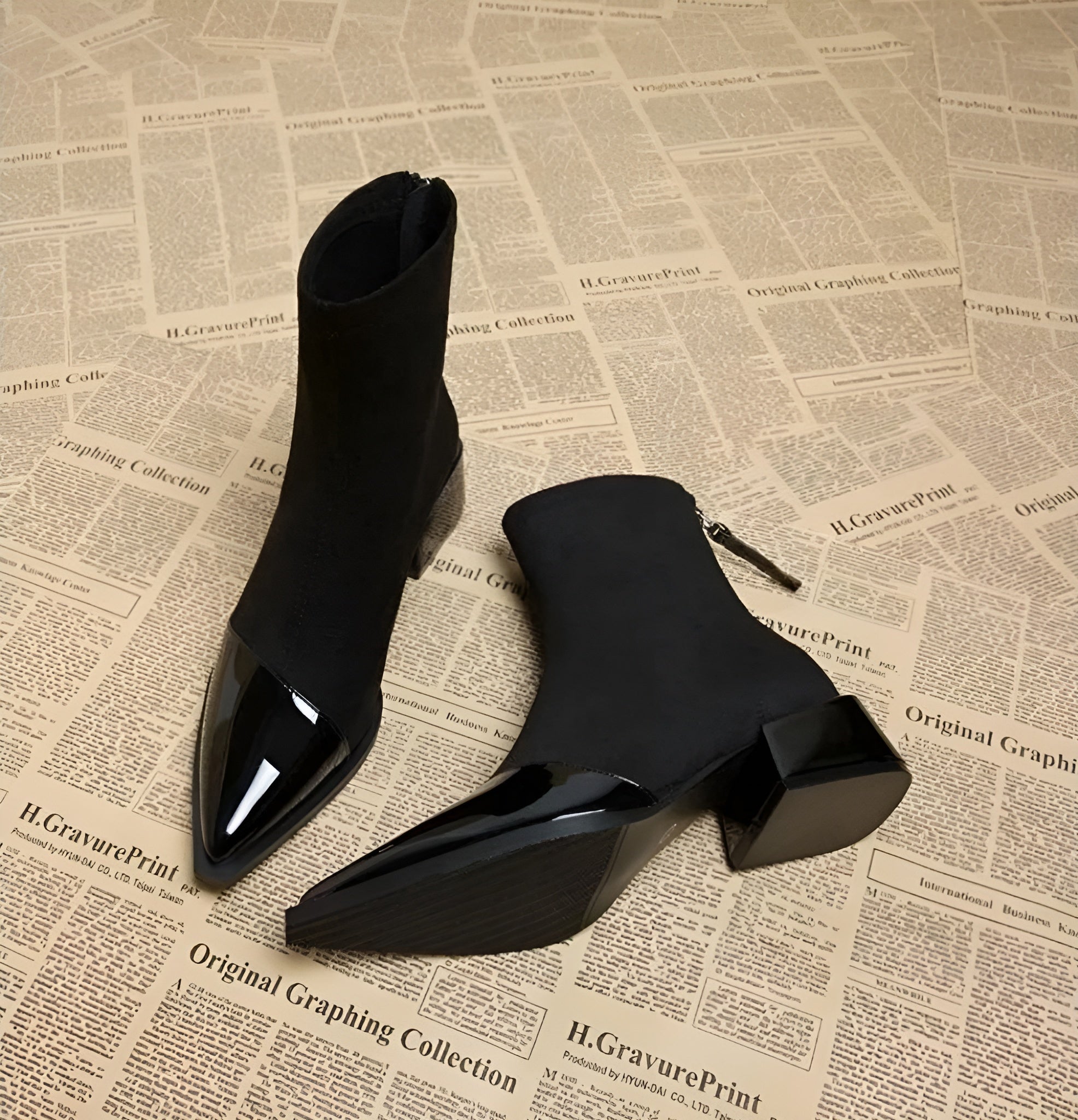 Isla | Women's Pointed-Toe Ankle Boots | Block Heel · Eltrendio