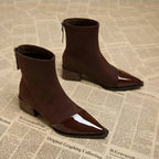Isla | Women's Pointed-Toe Ankle Boots | Block Heel · Eltrendio
