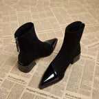 Isla | Women's Pointed-Toe Ankle Boots | Block Heel · Eltrendio
