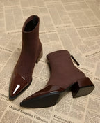 Isla | Women's Pointed-Toe Ankle Boots | Block Heel · Eltrendio