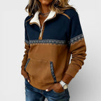 Isla | Women's Quarter-Zip Sweatshirt | Aztec Print