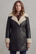 Isla | Women's Shearling Leather Coat | Fur Collar · Eltrendio