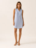 Isla | Women's Sleeveless Shirt Dress | Striped-Eltrendio
