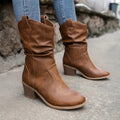 Isla | Women's Slouchy Mid-Calf Boots | Block Heel · Eltrendio