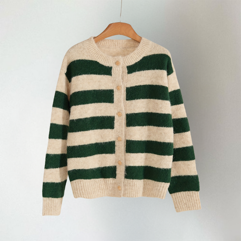 Isla | Women's Striped Cardigan | Button-Front · Eltrendio