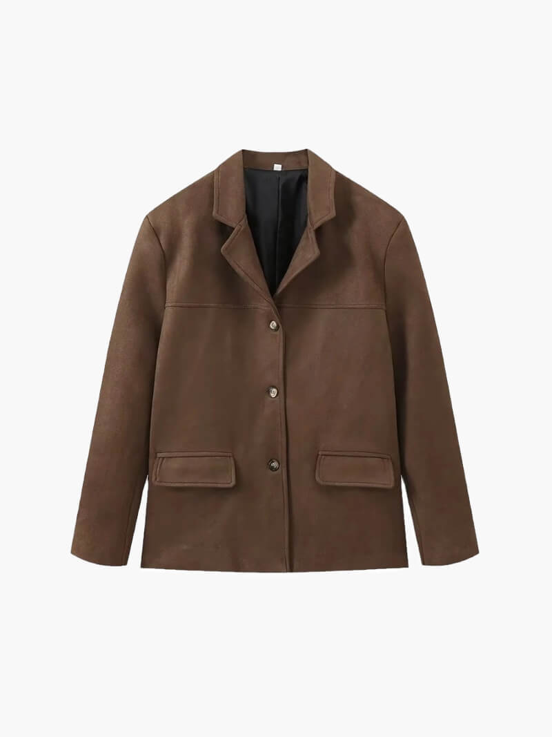 Isla | Women's Suede Jacket | Button-Front · Eltrendio