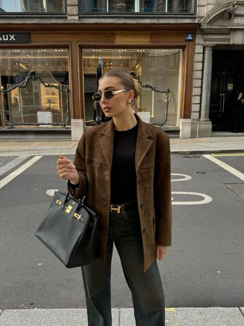 Isla | Women's Suede Jacket | Button-Front · Eltrendio