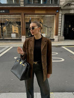 Isla | Women's Suede Jacket | Button-Front · Eltrendio
