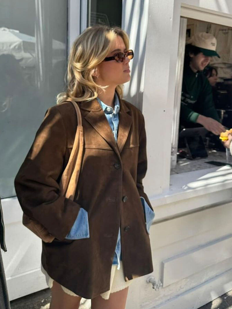 Isla | Women's Suede Jacket | Button-Front · Eltrendio