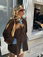 Isla | Women's Suede Jacket | Button-Front · Eltrendio
