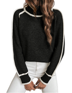 Isla | Women's Turtleneck Jumper | Contrast Trim · Eltrendio