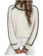 Isla | Women's Turtleneck Jumper | Contrast Trim · Eltrendio