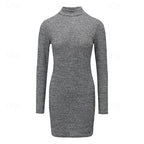 Isla | Women's Turtleneck Jumper Dress | Ribbed Bodycon · Eltrendio