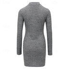 Isla | Women's Turtleneck Jumper Dress | Ribbed Bodycon · Eltrendio