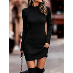 Isla | Women's Turtleneck Jumper Dress | Ribbed Bodycon · Eltrendio
